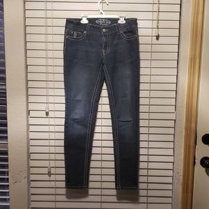 Contrast Stitch Blue Jeans
